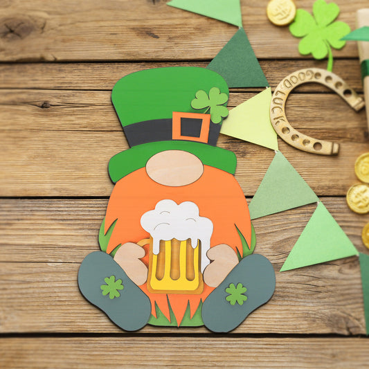 St Patricks Day Leprechaun Wooden Wall Decal