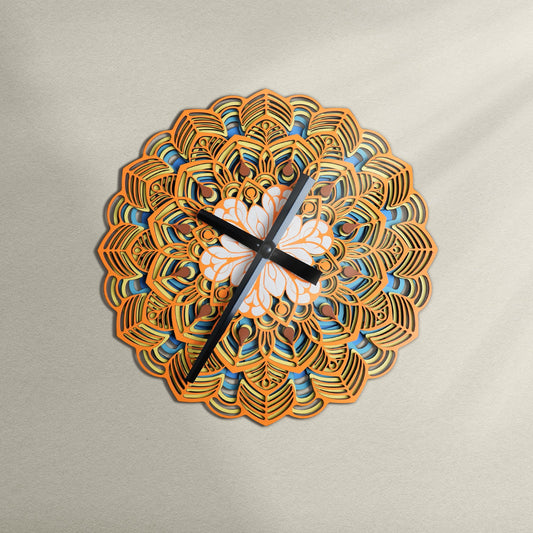 Layered Mandala Wall Clock