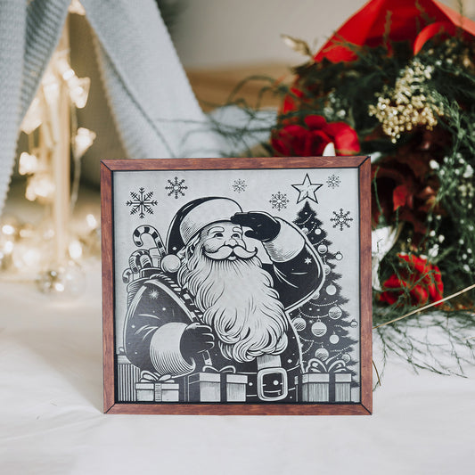 Santa Claus black and white engraving decorative painting