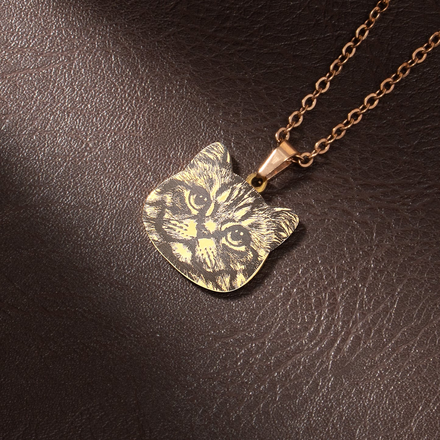 Cat Pendant Metal Engraving