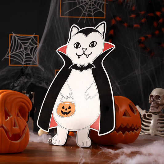 Halloween Vampire Cat Decorative Figure
