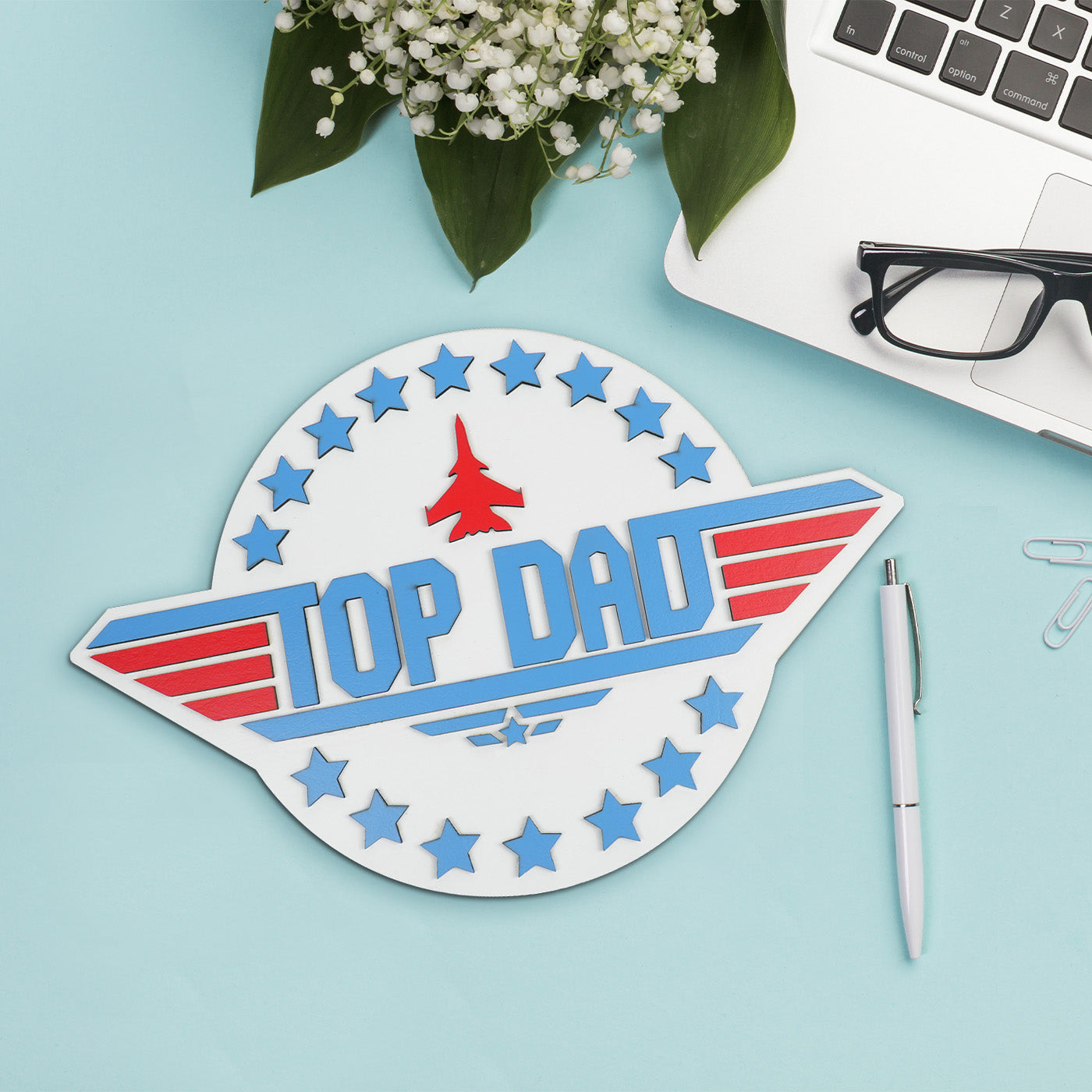 Fathers Day top dad wooden sign – WeCreat Projects