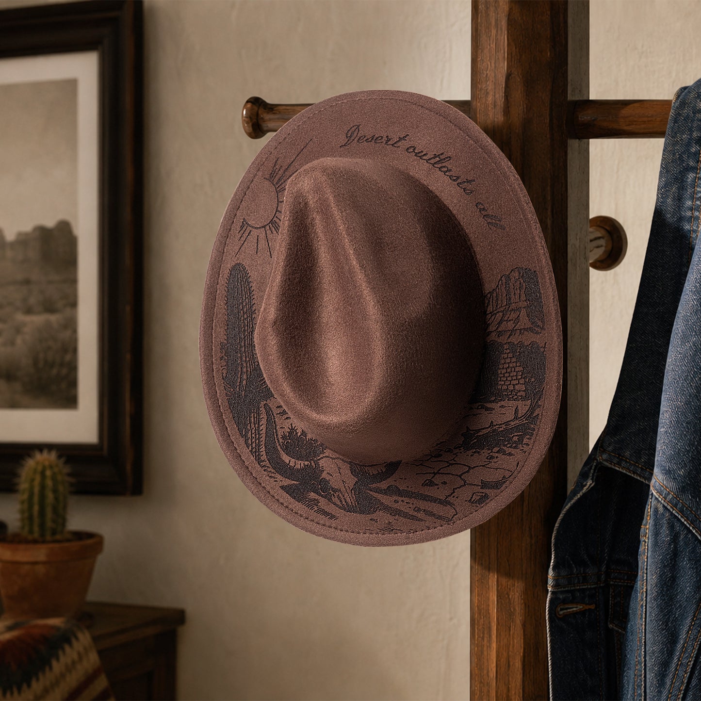 Wild West Cowboy Hat Engraving