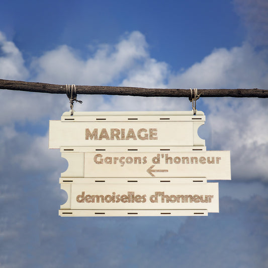 Panneau directionnel de fête de mariage（France）