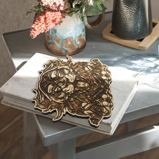 Tiger Wooden Deep Engraving