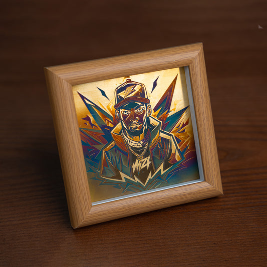 Black Gold Hip-Hop Style Metal Plate Color Engraving