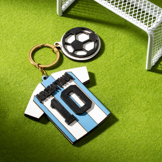 Argentina No.10 Soccer Jersey Wooden Keychain