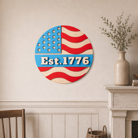 Independence Day flag wall art decoration