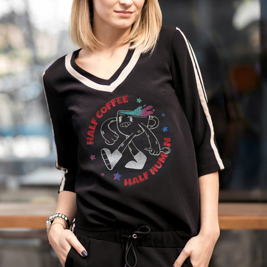 Coffee Man Heat Transfer T-Shirt
