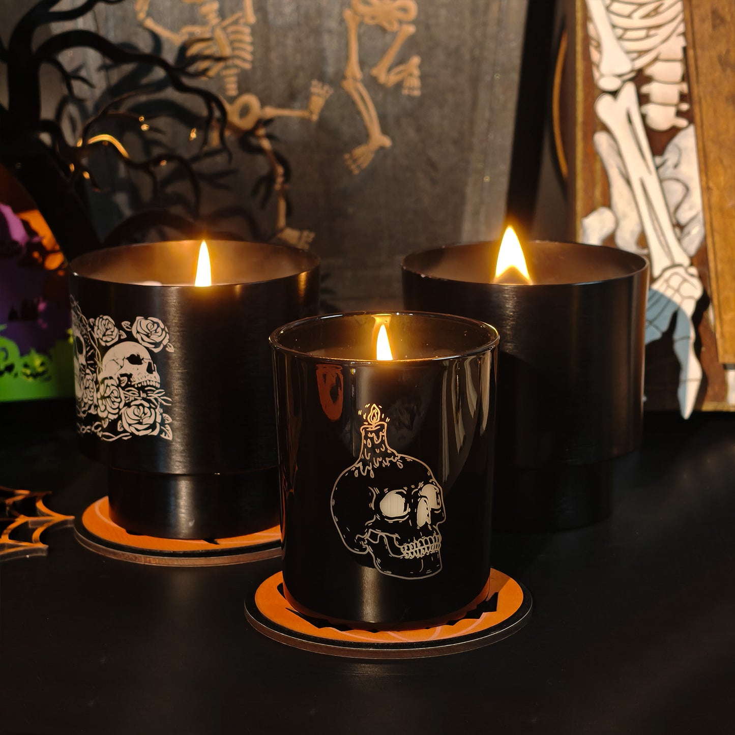 Halloween Skull Candle Holder