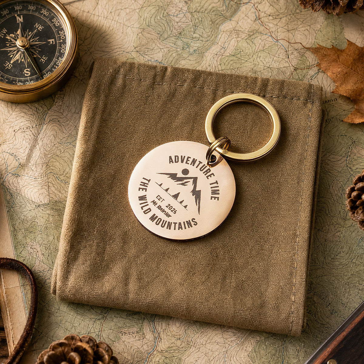 Adventurer Keychain Stainless Steel Engraving