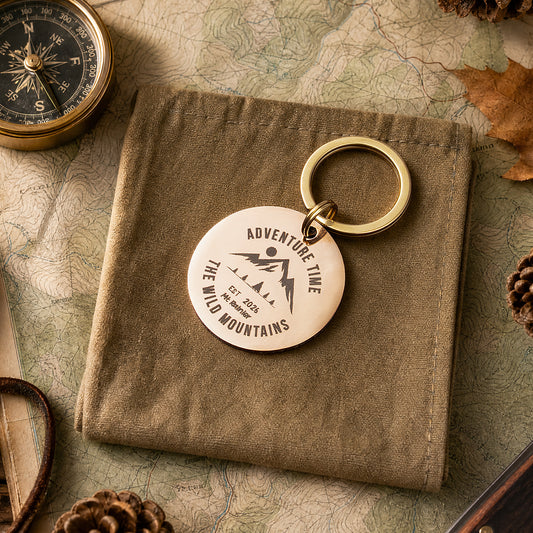 Adventurer Keychain Stainless Steel Engraving