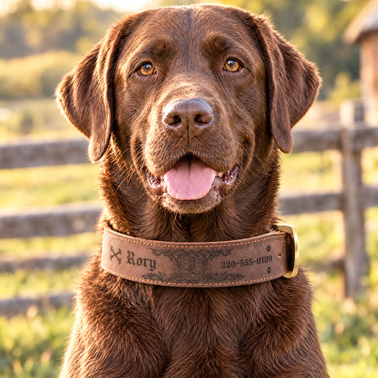 American Vintage Pattern pet collar engraving