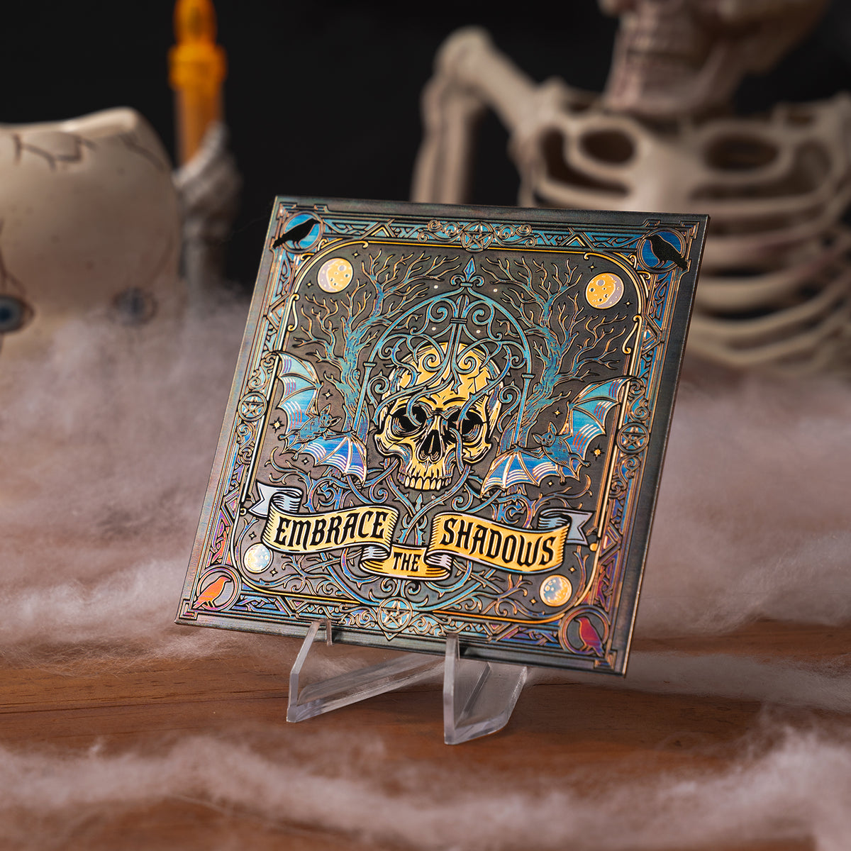 Halloween Skull Metal Color Engraving
