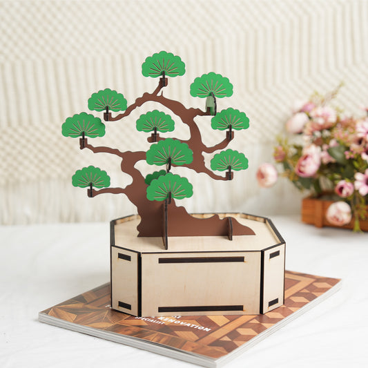 Wooden Potted Plant Bonsai Ornament