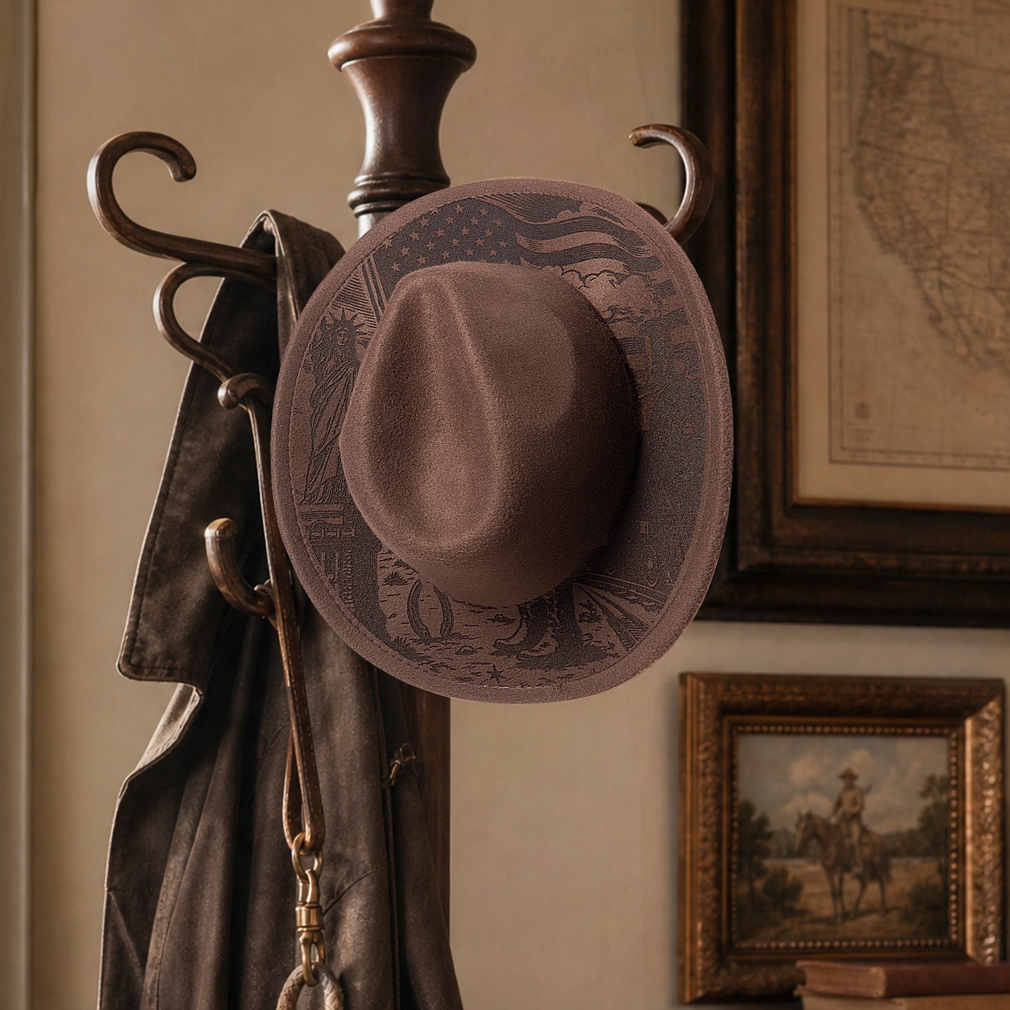 Stars and Stripes Hat Engraving
