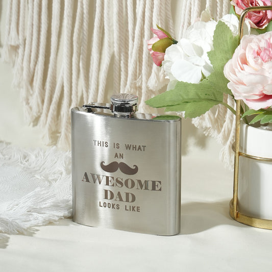 Fathers Day Whiskey Flask Engraving