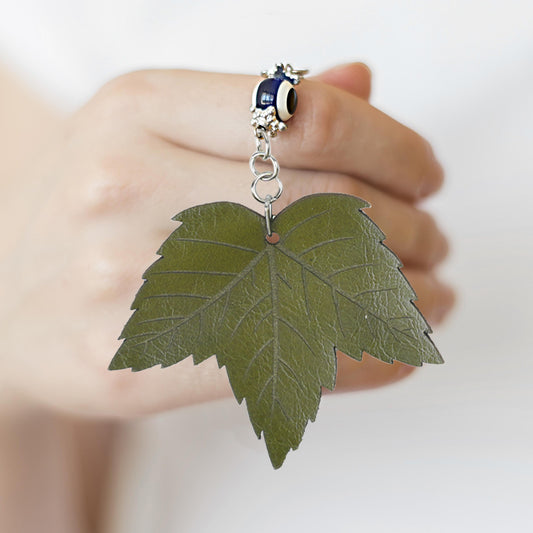 Leather Leaf Keychain