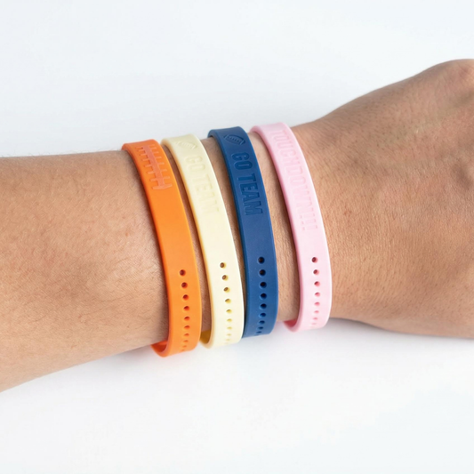 Football Themed Silicone Wristband Engraving Pattern
