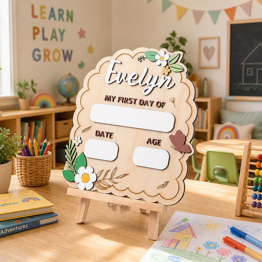 First Day of School board wall art