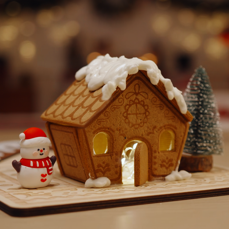Christmas Gingerbread House Pattern Engraving