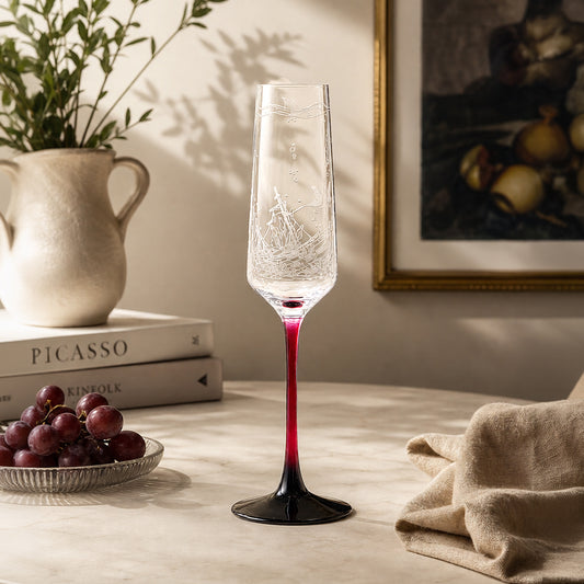 Ocean World Champagne Glass Engraving