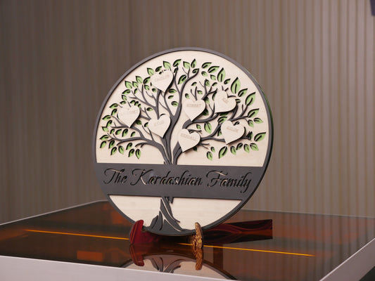 Family Tree Wooden Name Plate