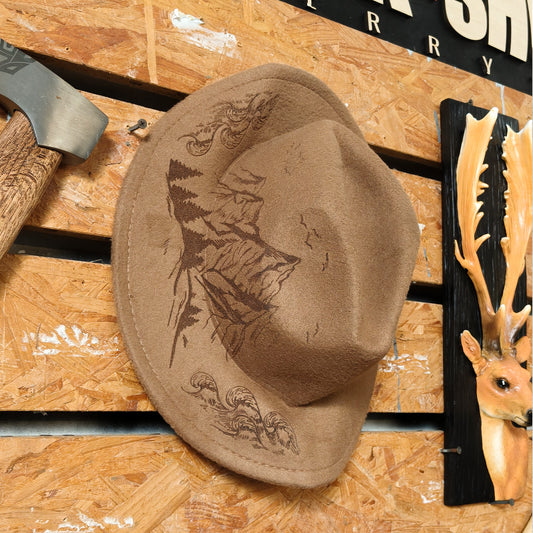 Western Cowboy Hat Engraving