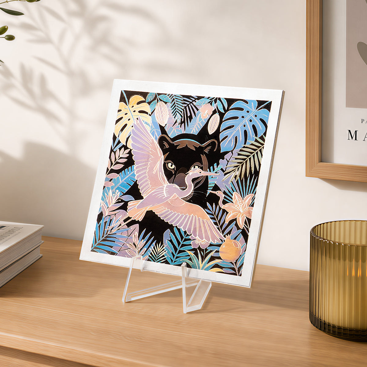 Jungle Panther Stainless Steel Color Engraving