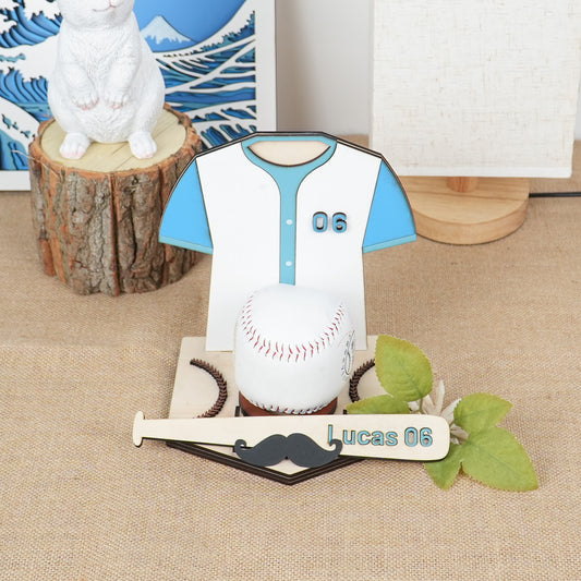 Fathers Day Wooden Baseball Ornament