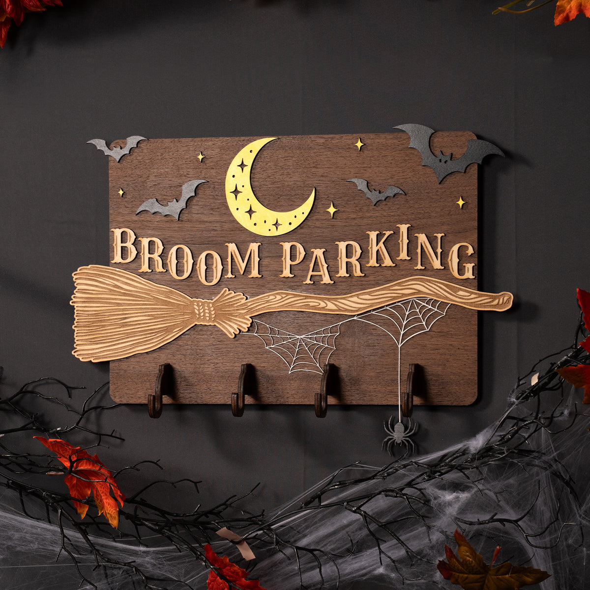 Halloween Entryway Witch Parking Hanging Wall Sign
