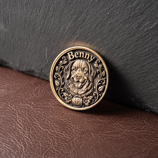 Bernese Mountain Dog Coin Relief Engraving