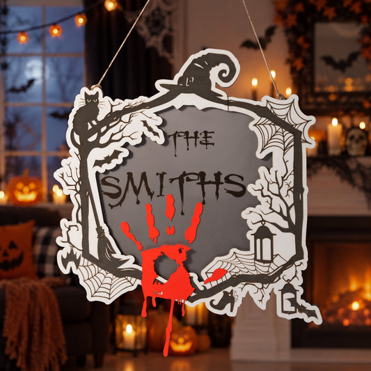 Halloween Bloody Handprint Door Sign