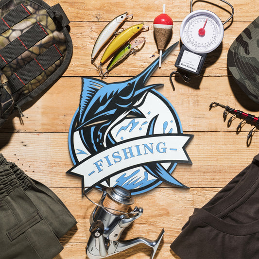 Outdoor fishing decoration sign