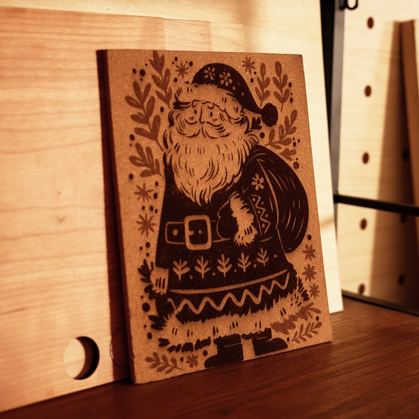 SSanta Claus Cork Ornament Engraving