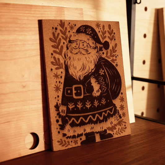 SSanta Claus Cork Ornament Engraving