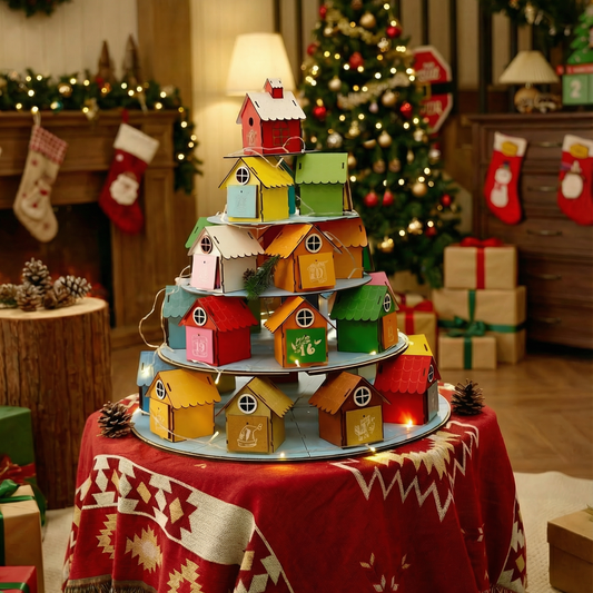 Christmas Cottage Blind Box Gift Holder