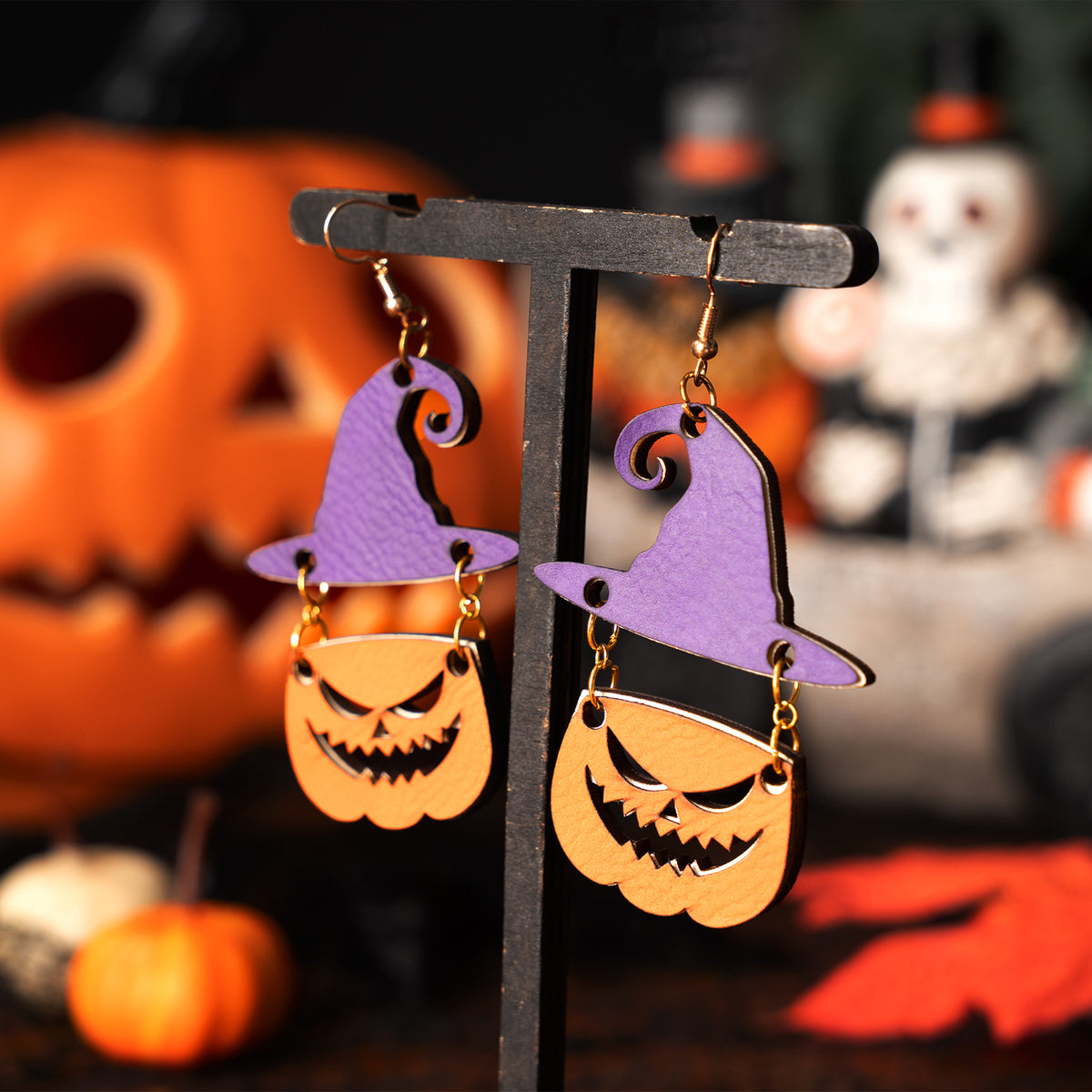 Halloween Pumpkin Cutout Earrings