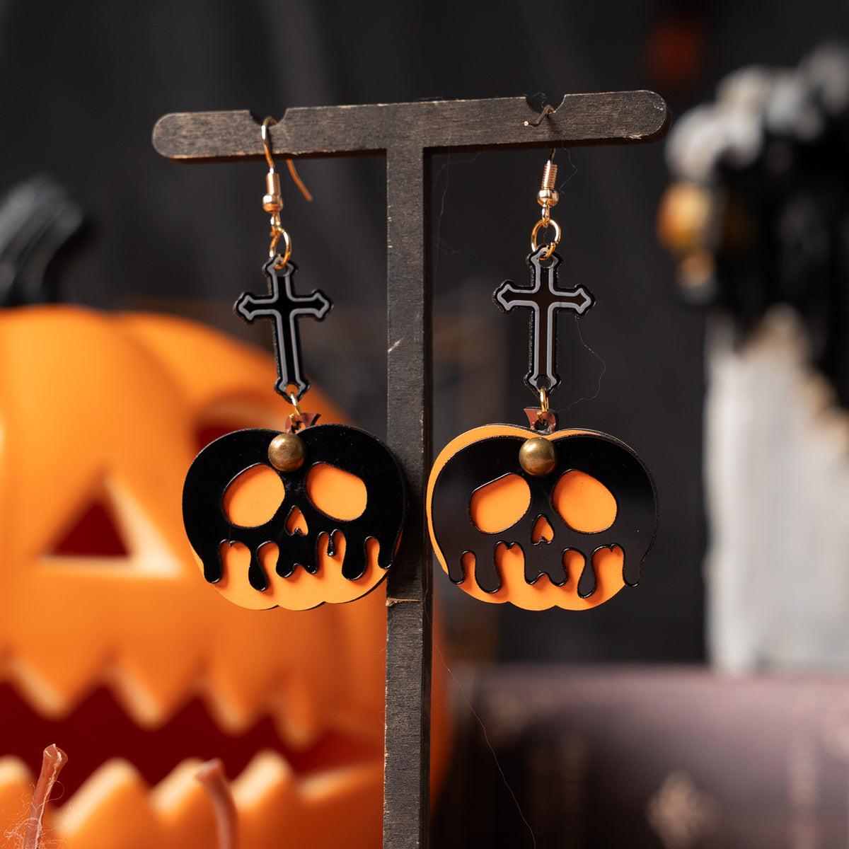 Melting Venom Pumpkin Earrings