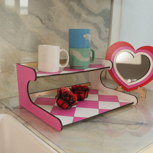 Pink Valentine's Day Checkers Storage Rack