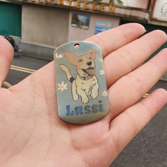 Pet Puppy Necklace Colorful Engraving