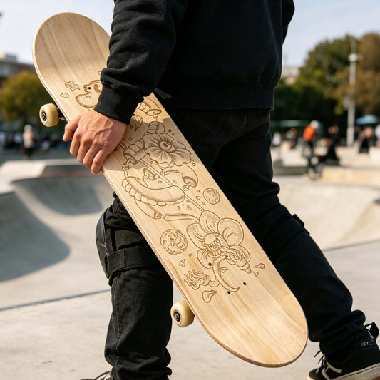 Art Illustration Skateboard Surface Engraving
