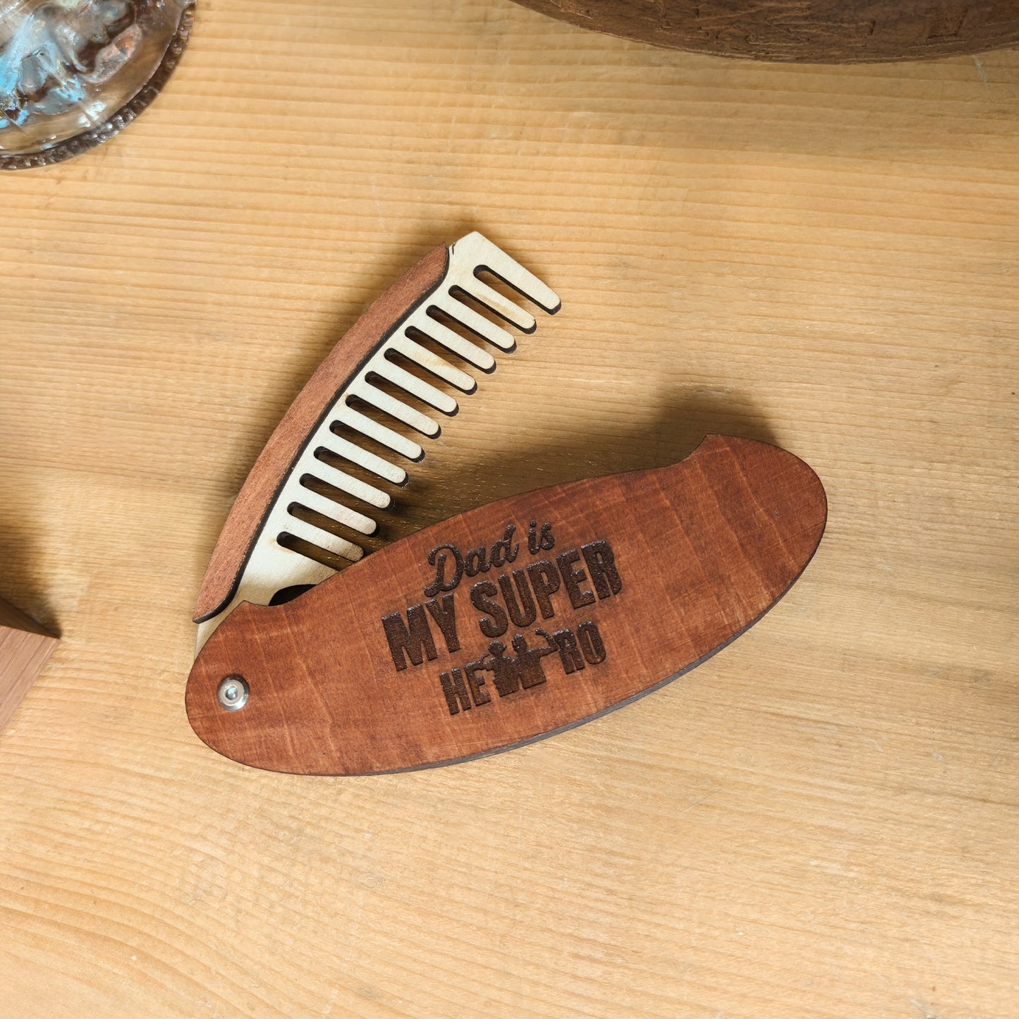 Father's Day Gift Wooden Folding Comb