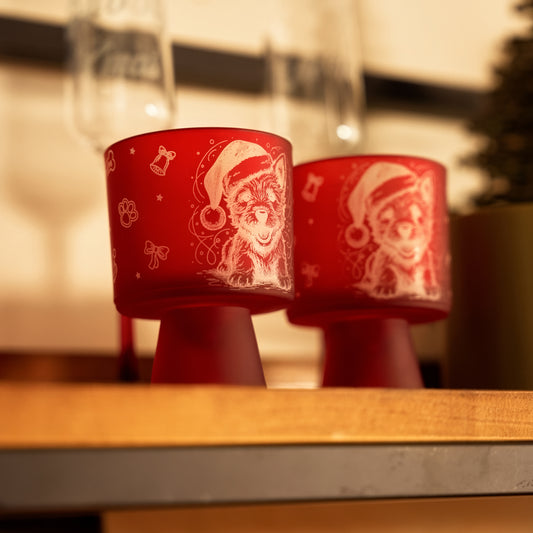 Christmas Puppy Glass Engraving