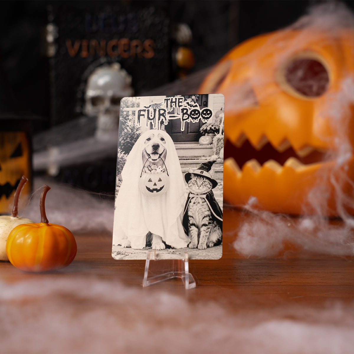 Halloween Pet Metal Card Engraving