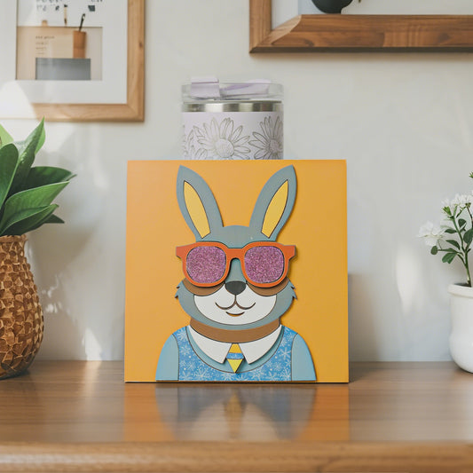 Rabbit With Sunglasses Fun Decorative Art