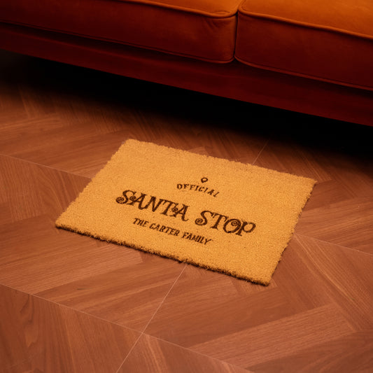 Christmas Themed Coir Door Mat Pattern Engraving