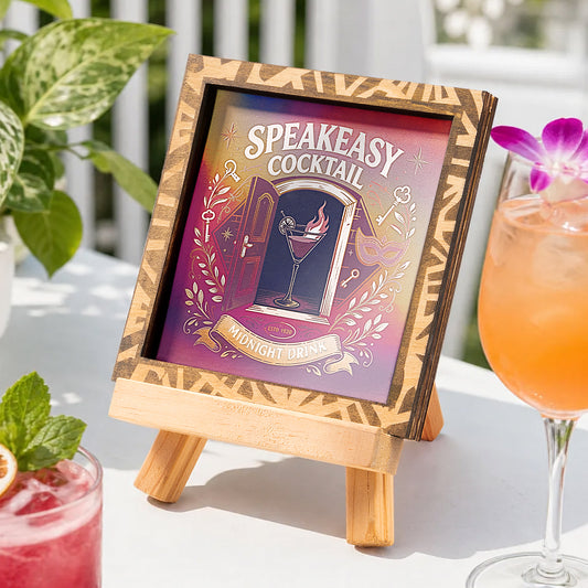 Cocktail-themed Coaster Color Engraving