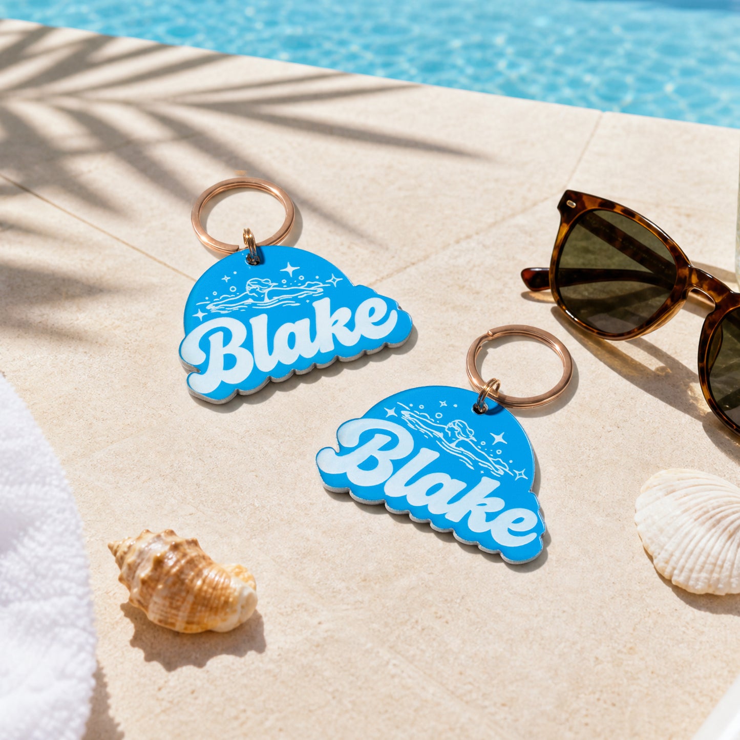 Summer Swimmin Beach Keychain