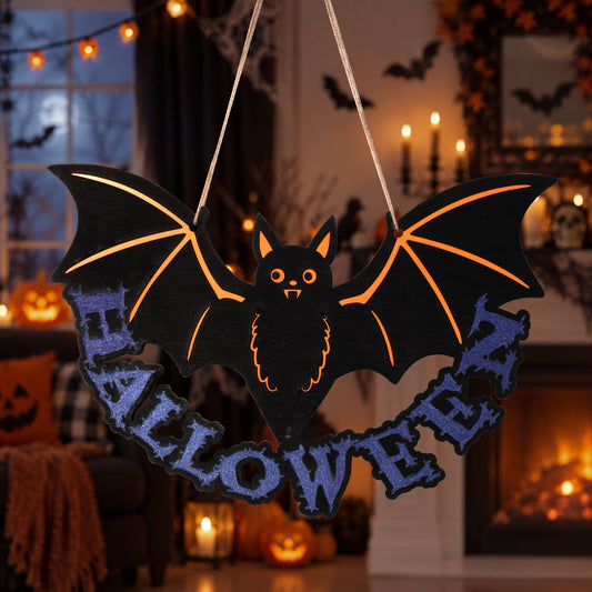 Halloween Bat Decorative Hanging Decoration Sign